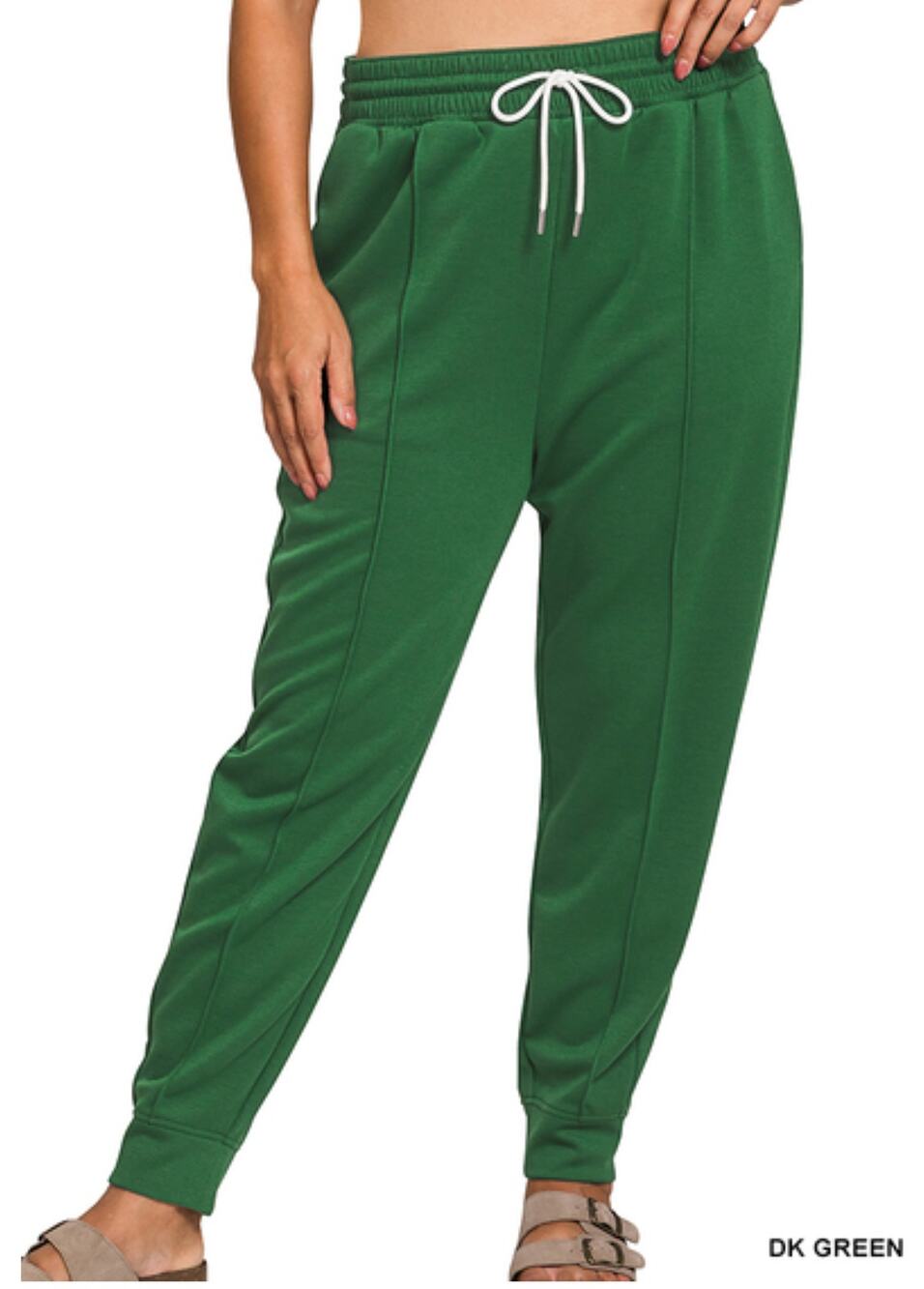 Zenana Joggers DARK GREEN Scuba Jogger Pants